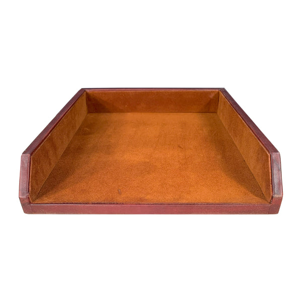 Dacasso Mocha Leather Letter Tray