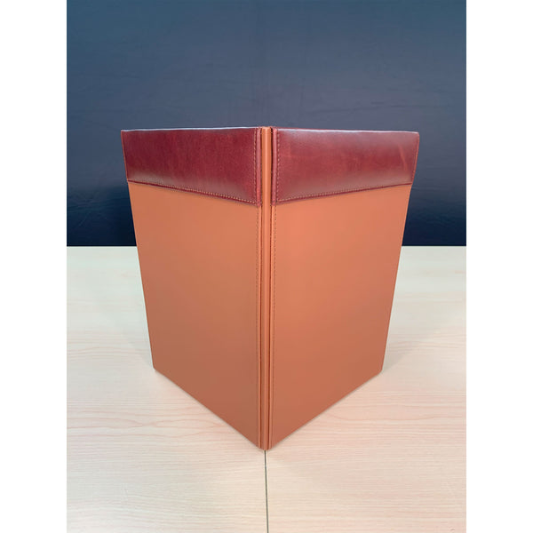 Dacasso Mocha Leather Square Waste Basket 14 Qt