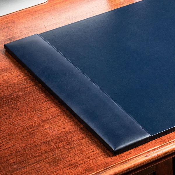 Dacasso Navy Blue Bonded Leather 30" X 18" Desk Pad