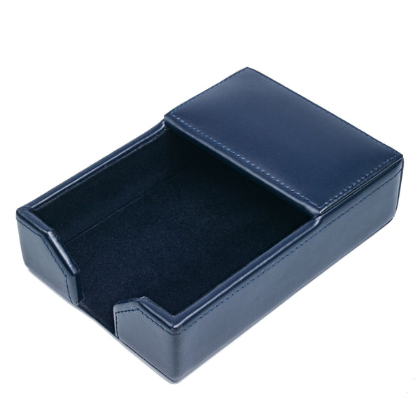 dacasso Navy Blue Bonded Leather 4" x 6" Memo Holder