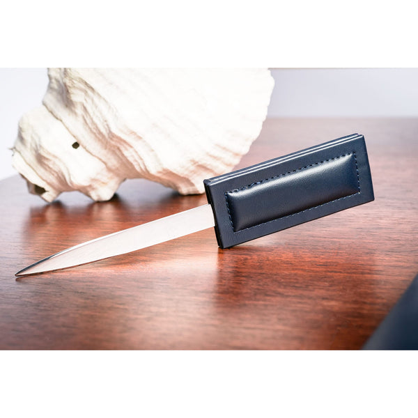 Dacasso Navy Blue Bonded Leather Letter Opener