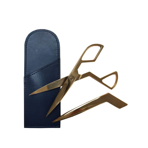 Dacasso Navy Blue Bonded Leather Mini Library Set