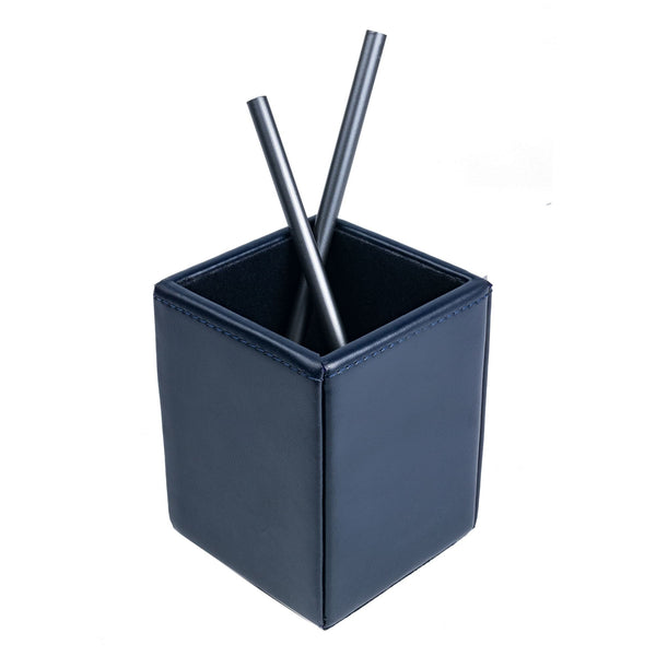 dacasso Navy Blue Bonded Leather Pencil Cup