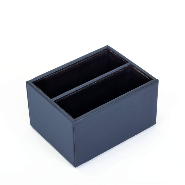 dacasso Navy Blue Leather 10pc Coaster Holder