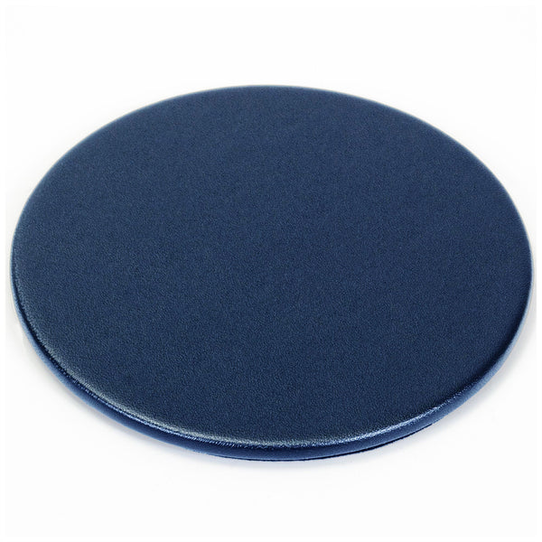 dacasso Navy Blue Leather Single Coaster Round