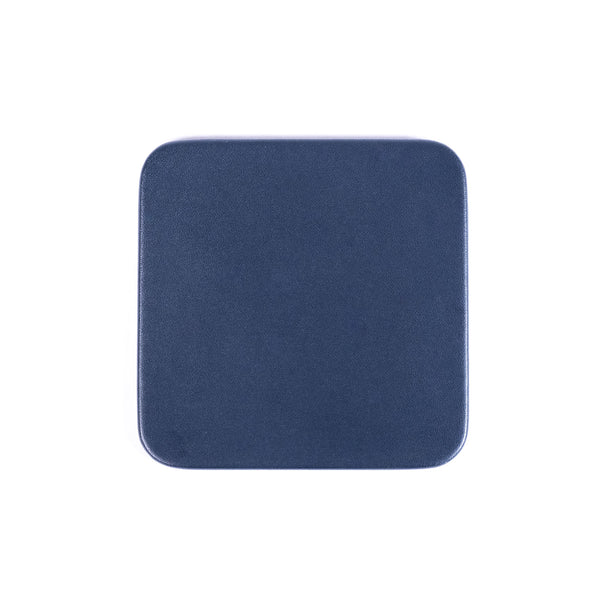 Dacasso Navy Blue Leather Single Coaster Square
