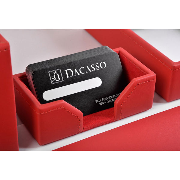 Dacasso Red Bonded Leather Business Card Holder