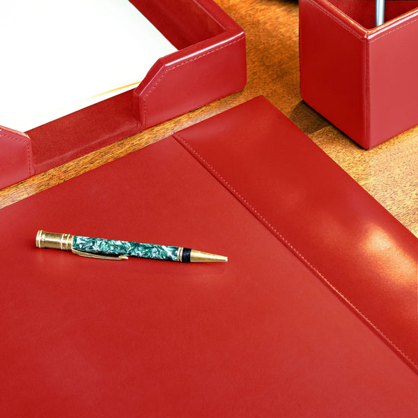 Dacasso Red Bonded Leather Desk Pad 30 X 18