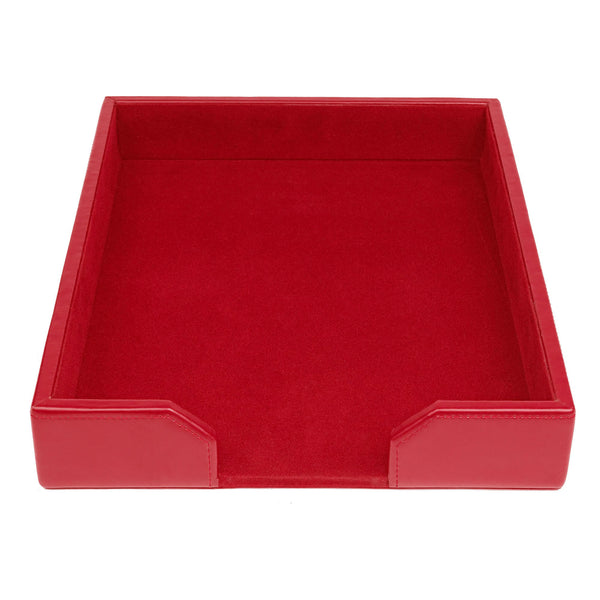 Dacasso Red Bonded Leather Letter Tray