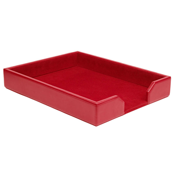 dacasso Red Bonded Leather Letter Tray