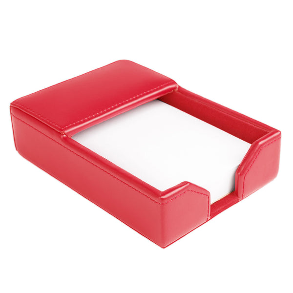 Dacasso Red Bonded Leather Memo Holder