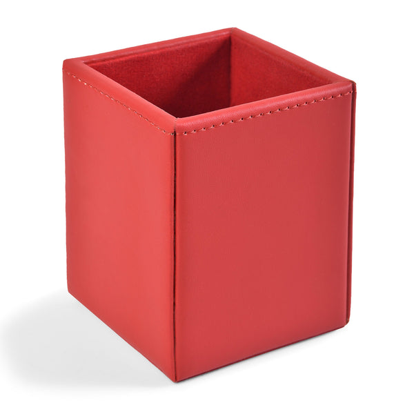 dacasso Red Bonded Leather Pencil Cup