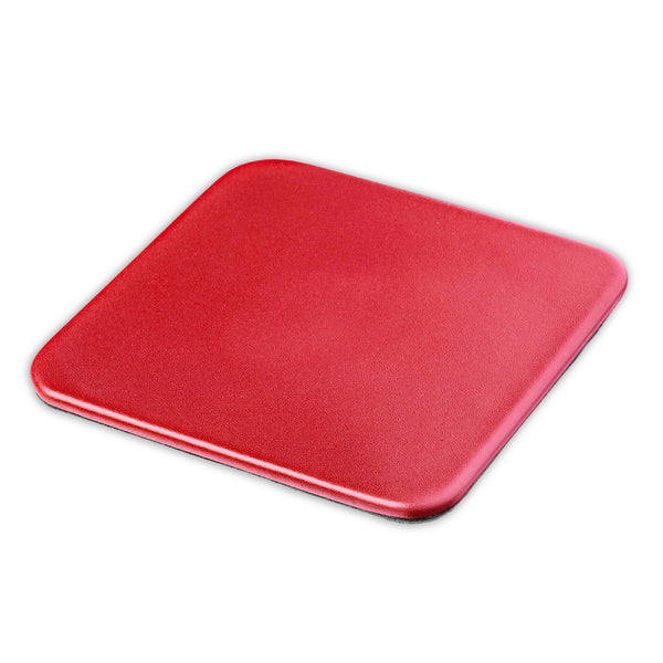 Dacasso Red Leather 10 Square Coaster Set W/ Holder
