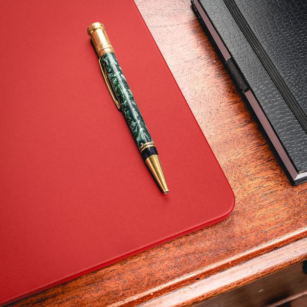 Dacasso Red Leather 22" X 14" Conference Pad