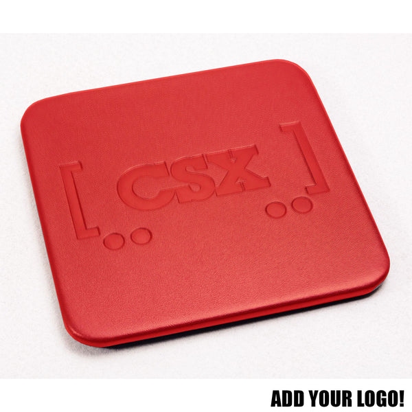 Dacasso Red Leather Single Coaster Square