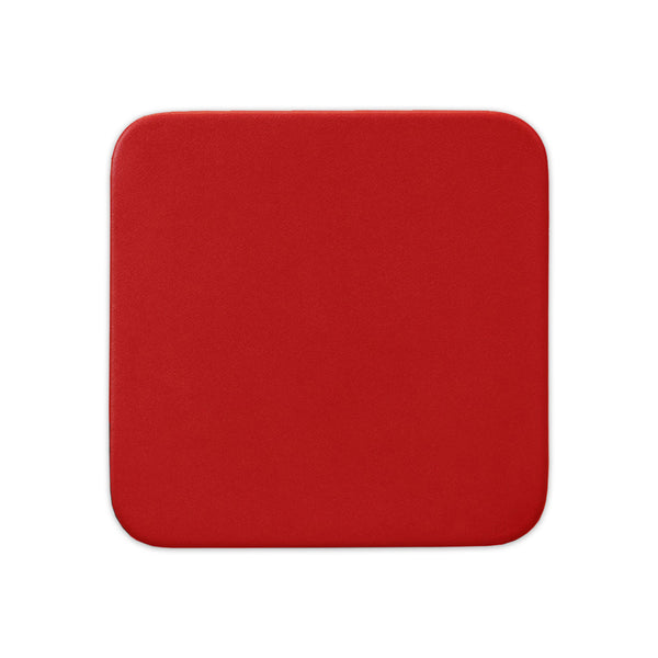 dacasso Red Leatherette Single Coaster Square