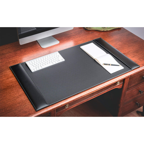 Dacasso Rustic Black Leather 3-Piece Desk Set