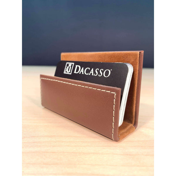 Dacasso Rustic Brown Leather Business Card Holder