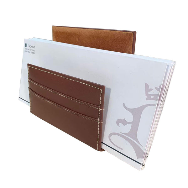 Dacasso Rustic Brown Leather Letter Holder