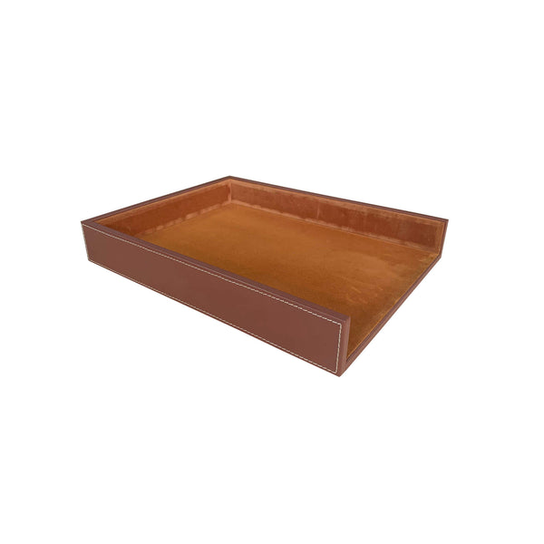Dacasso Rustic Brown Leather Letter Tray