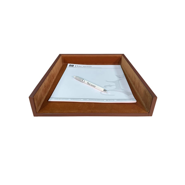 Dacasso Rustic Brown Leather Letter Tray