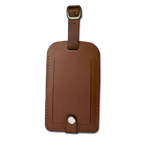 Dacasso Rustic Brown Leather Luggage Tag