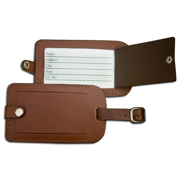 dacasso Rustic Brown Leather Luggage Tag