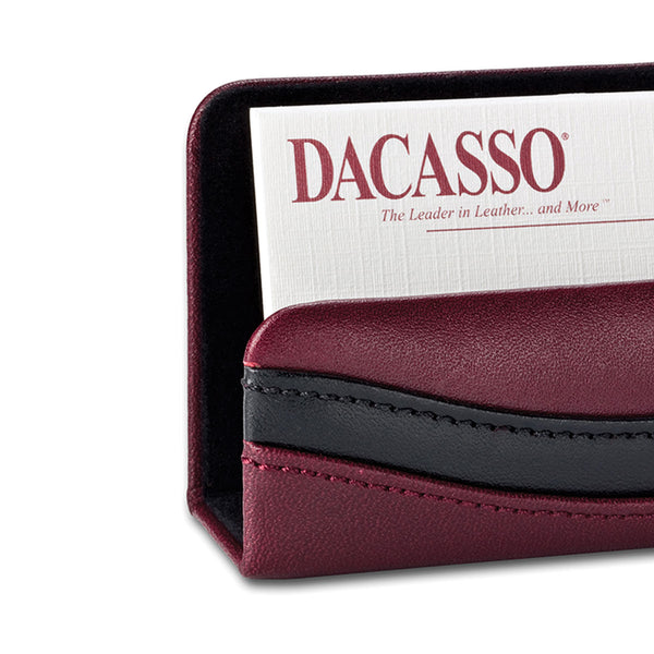 Dacasso Two-Tone Leather Business Card Holder
