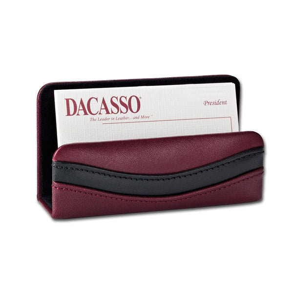 dacasso Two-Tone Leather Business Card Holder