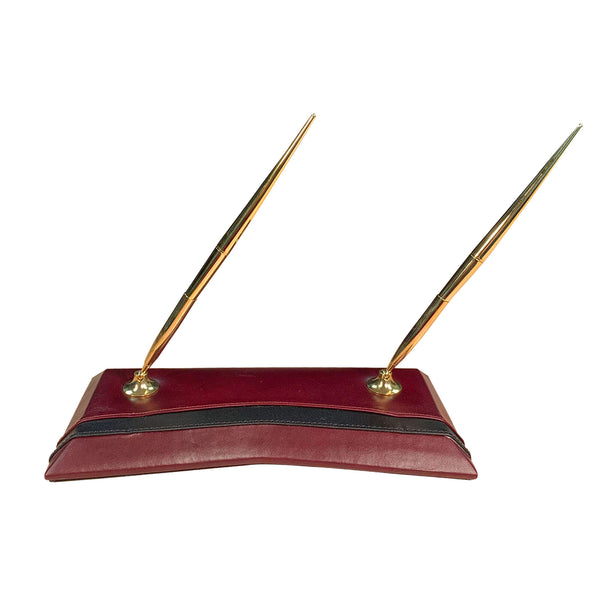 Dacasso Two-Tone Leather Double Pen Stand