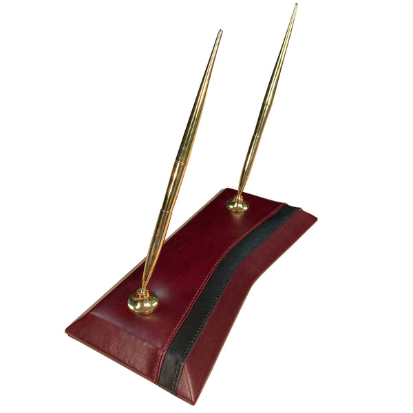dacasso Two-Tone Leather Double Pen Stand