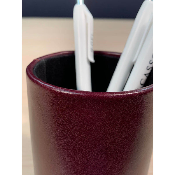 Dacasso Two-Tone Leather Round Pencil Cup