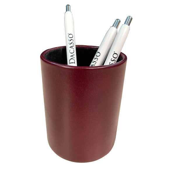 dacasso Two-Tone Leather Round Pencil Cup