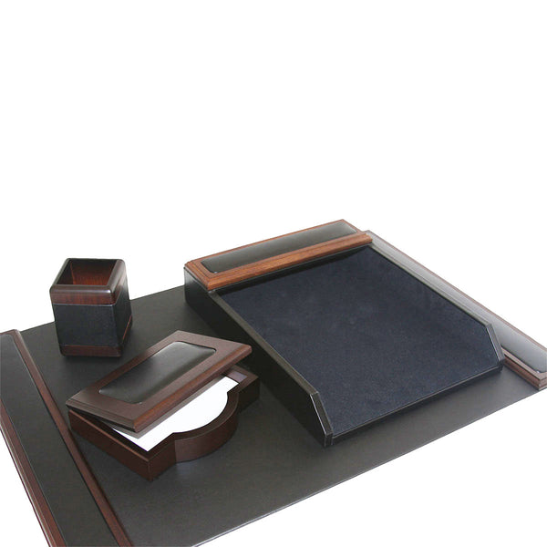 dacasso Walnut Home Office 4pc Desk Set