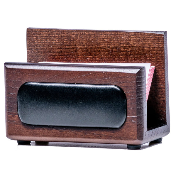 Dacasso Walnut & Leather Business Card Holder