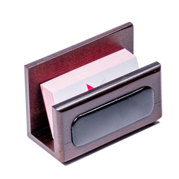 dacasso Walnut & Leather Business Card Holder