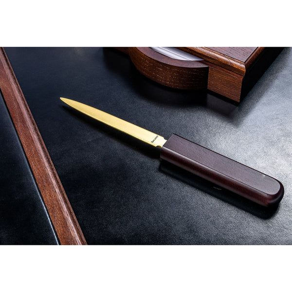 Dacasso Walnut & Leather Letter Opener
