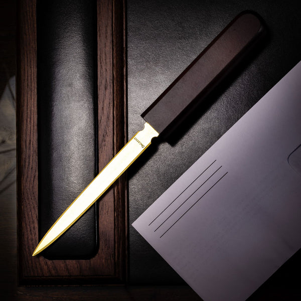 Dacasso Walnut & Leather Letter Opener