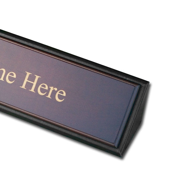 Dacasso Walnut & Leather Name Plate