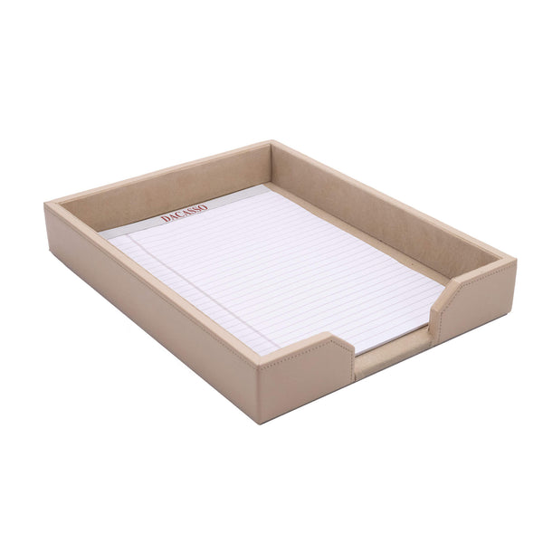 Dacasso White Latte Bonded Leather Letter Tray
