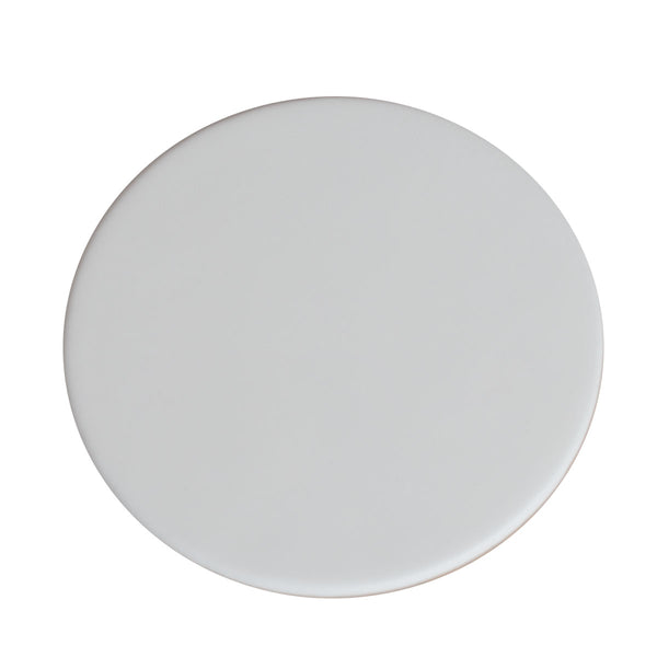 dacasso White Leatherette Coaster Round