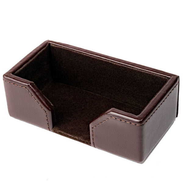 Dacasso Dark Brown Bonded Leather Business Card Holder