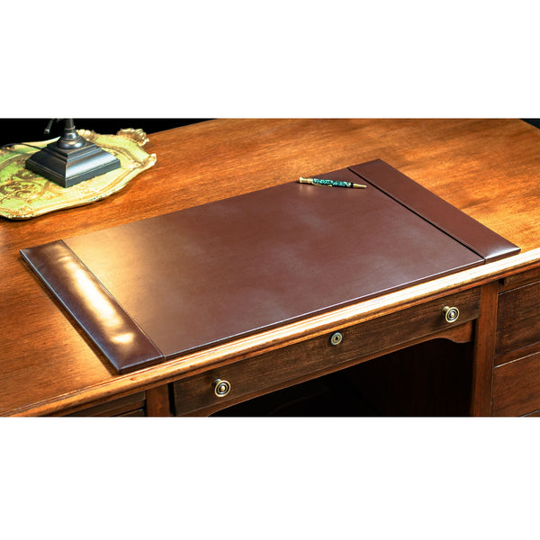 Dacasso Dark Brown Bonded Leather Desk Pad W/ 2025 Calendar Insert 30 X 18
