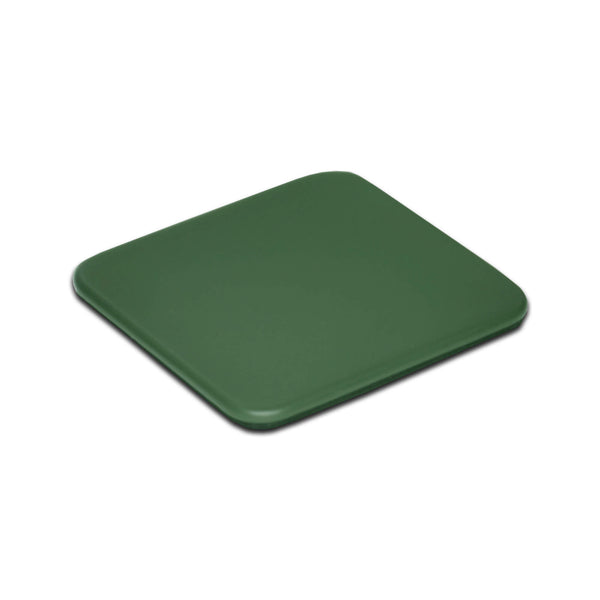 Dacasso Dark Green Leatherette 10 Square Coaster Set W/ Holder