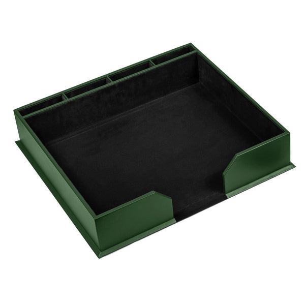 dacasso Dark Green Leatherette Conference Pad Holder 17 x 14 Pads