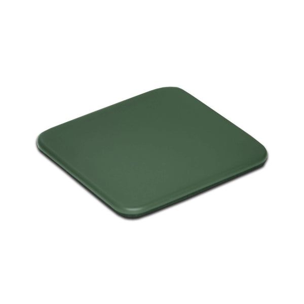 Dacasso Dark Green Leatherette Single Coaster Square