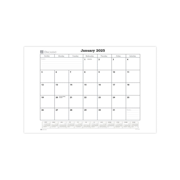 dacasso Desk Pad Monthly 2025 Calendar Insert 24.5 x 16