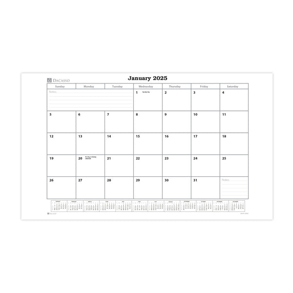 dacasso Desk Pad Monthly Calendar Insert 28.75" x 16.75"
