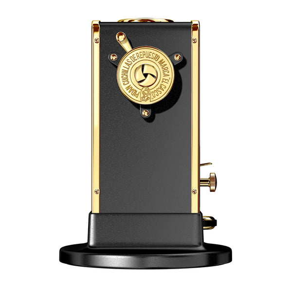 Dacasso El Casco 23 Kt Gold And Black Pencil Sharpener With Base /side Load