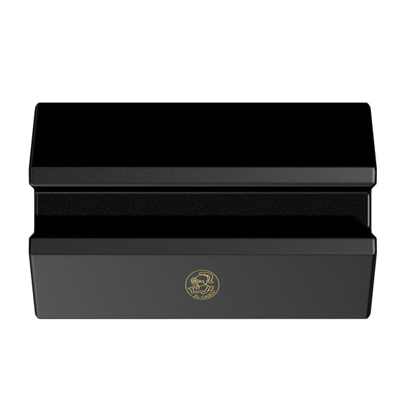Dacasso El Casco Black With 23 Kt Gold Logo Business Card Holder